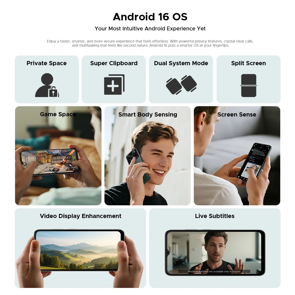 Global Version DOOGEE Note56 Pro Smartphone 32GB+128GB Android 16 6150mAh Battery 6.56'' 90Hz Screen NFC Cell Phone