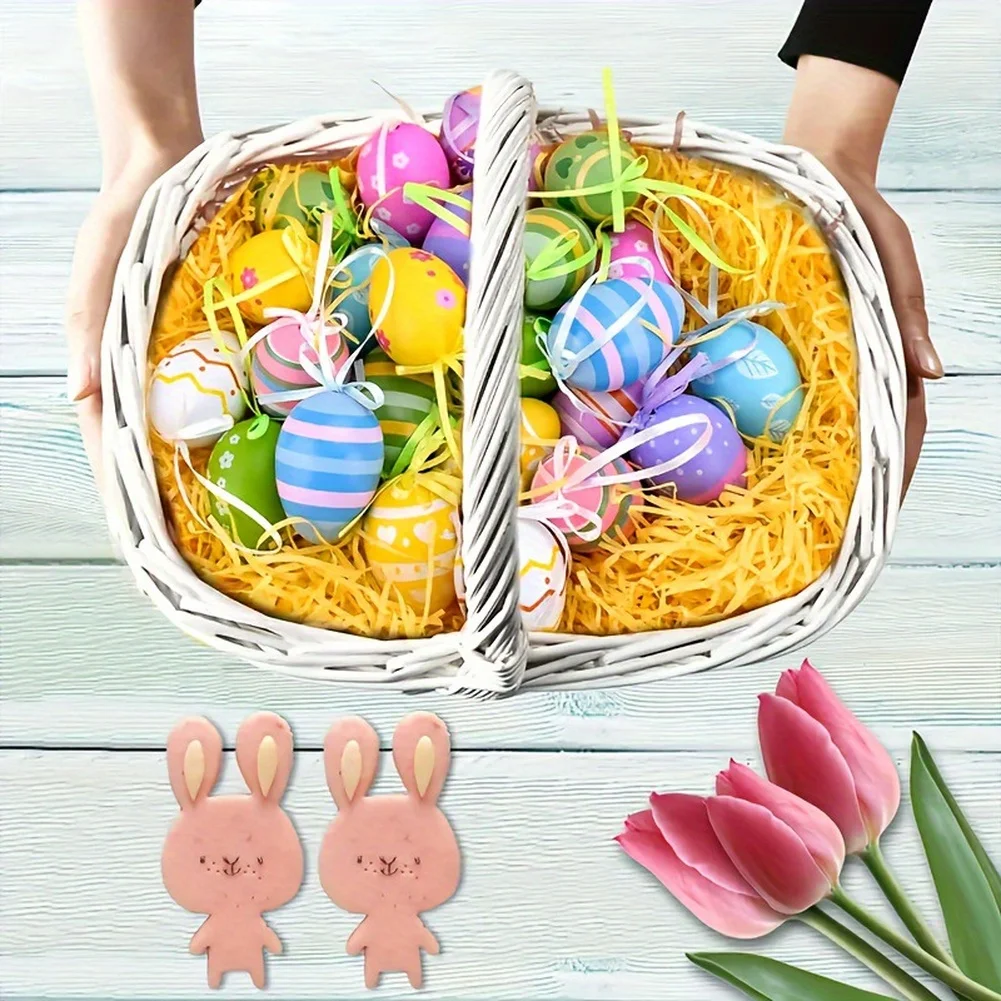 24pcs Plastic Easter Egg Set With Hanging Holes For Spring For Party Decorations Indoor Outdoor Celebrations Seasonal Displays