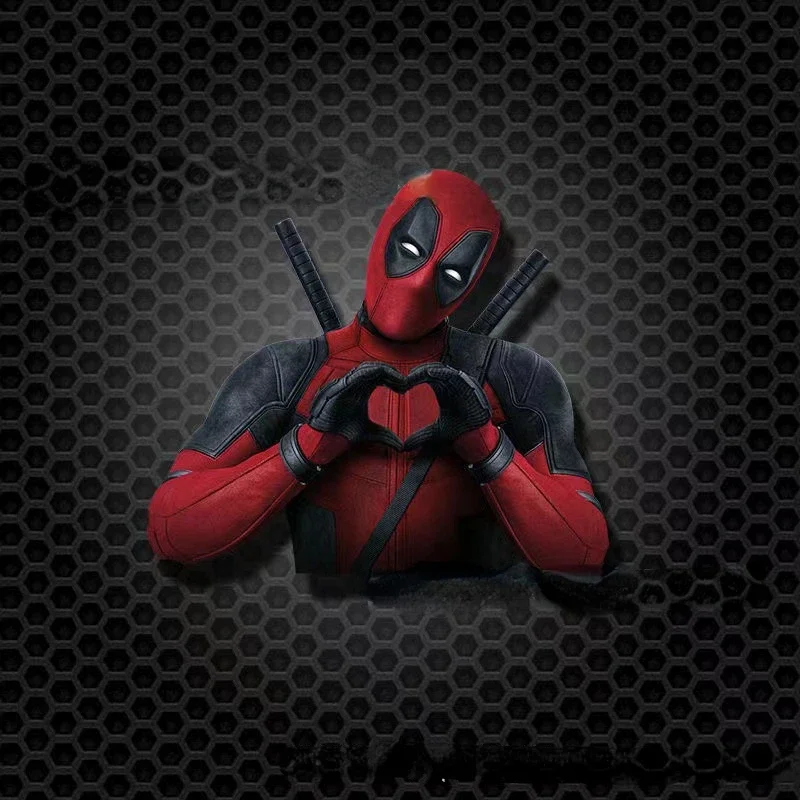 Cartoon Marvel Deadpool Car Stickers Bixin Deadpool Little Deadpool Cartoon Car Decoration Scratch Blocking Stickers Wholesale