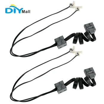 2 יחידות חלקי פונקציות כוח MOC תאורת LED קישור קו כבל 8870 תואם למתג Legoeds 8869 שיפור תאורת הרכב והרכבת