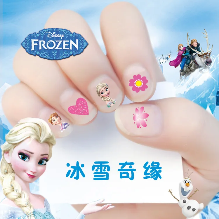 Disney Frozen Patches Children's Nail Stickers Baby Girls Ponies Frozen Princess Cartoon Nail Stickers Disney Anime Accessories