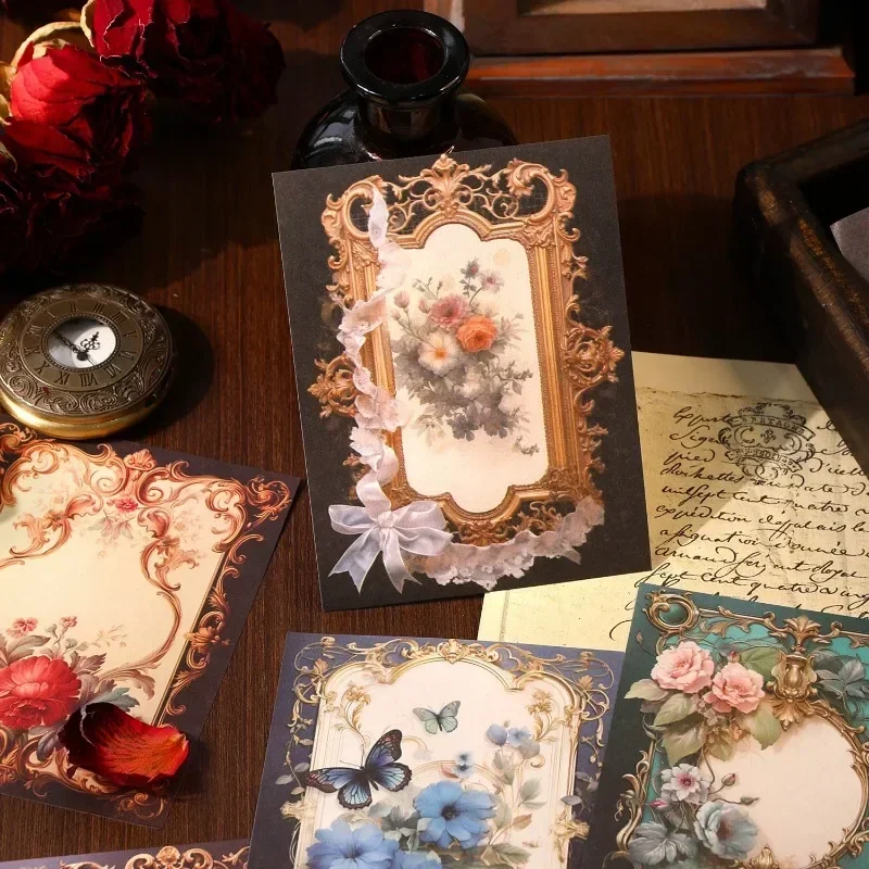 30pcs Handbook Vintage Collage base Butterfly Flower Art Writing Notebooks Pads Scrapbook cut 154*89MM Material paper