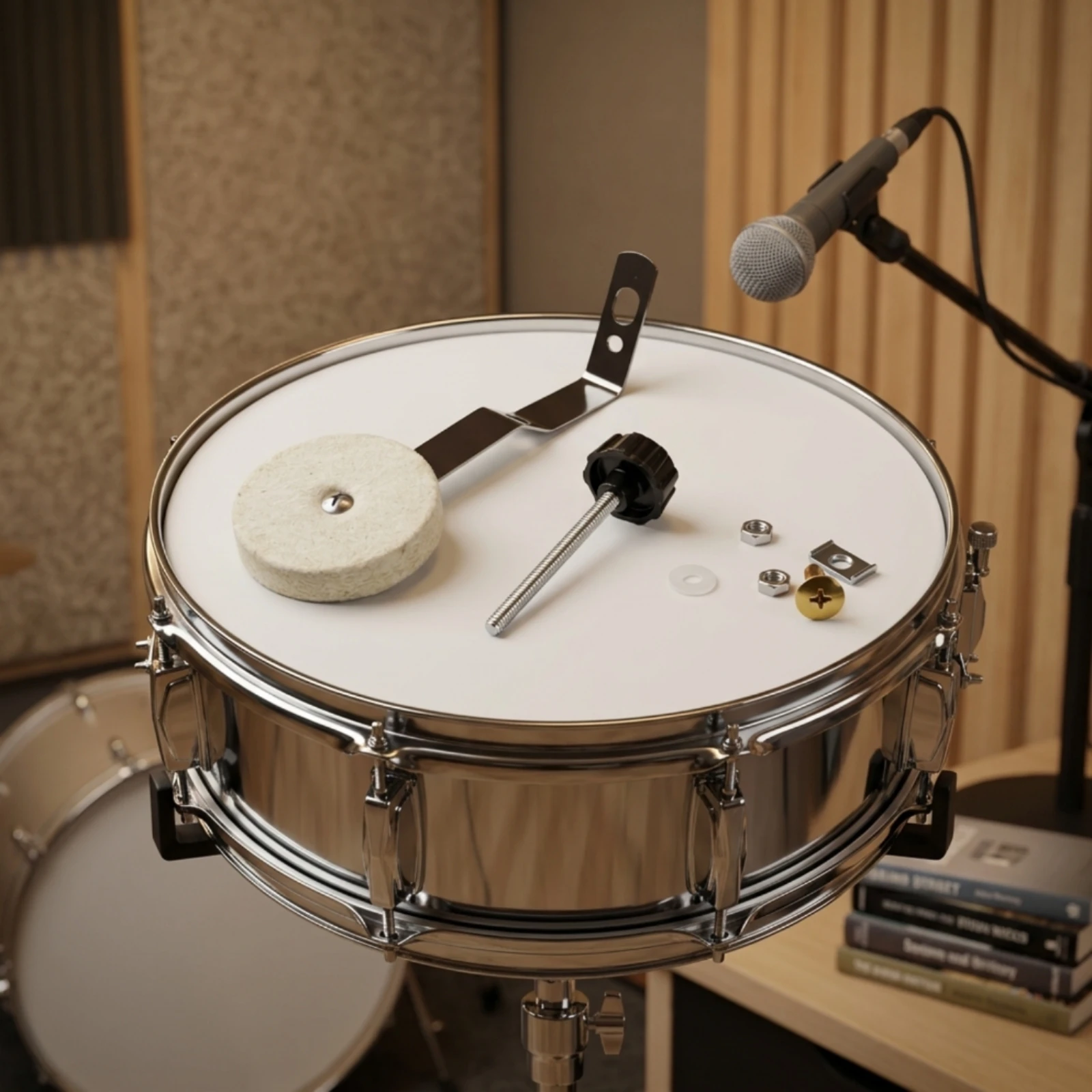 Drum Muffler with Felt Pad Adjustable Drum Dampener with Clamp Percussion Accessory Easy to Install Versatile for Drummers