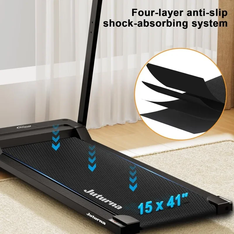 Tapis de course compact pliable pour la maison et le bureau, tapis de marche avec écran LED, capacité de 3.0 lb, 300 HP image 5