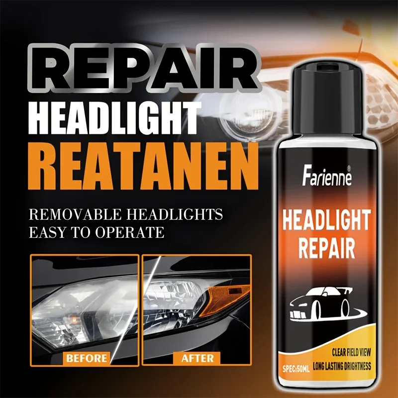 Ultimate Car Headlight Repair Kit - Headlight Repair Cream - Effectively repairs yellowed, oxidized, and blurry headlights,