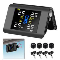 LED Display With 4 External or Built-in Sensors Car Tire Pressure Monitoring System Solar Power TPMS
