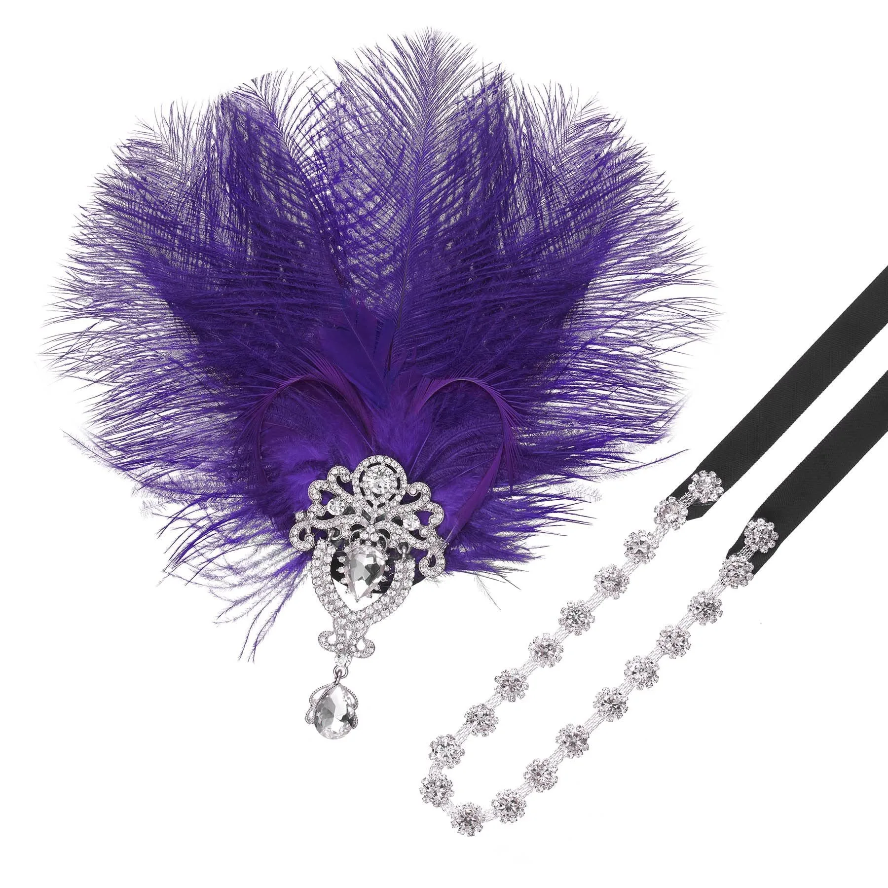 Stonefans Flower Feather Flapper Headband Great Gatsby Hair 