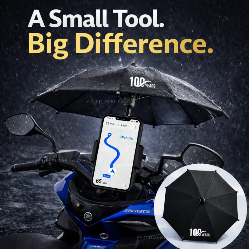 

For Yamaha AEROX Motorcycle Phone Umbrella Holder Waterproof Sunshade Anti Glare Rainproof Handlebar GPS Mount