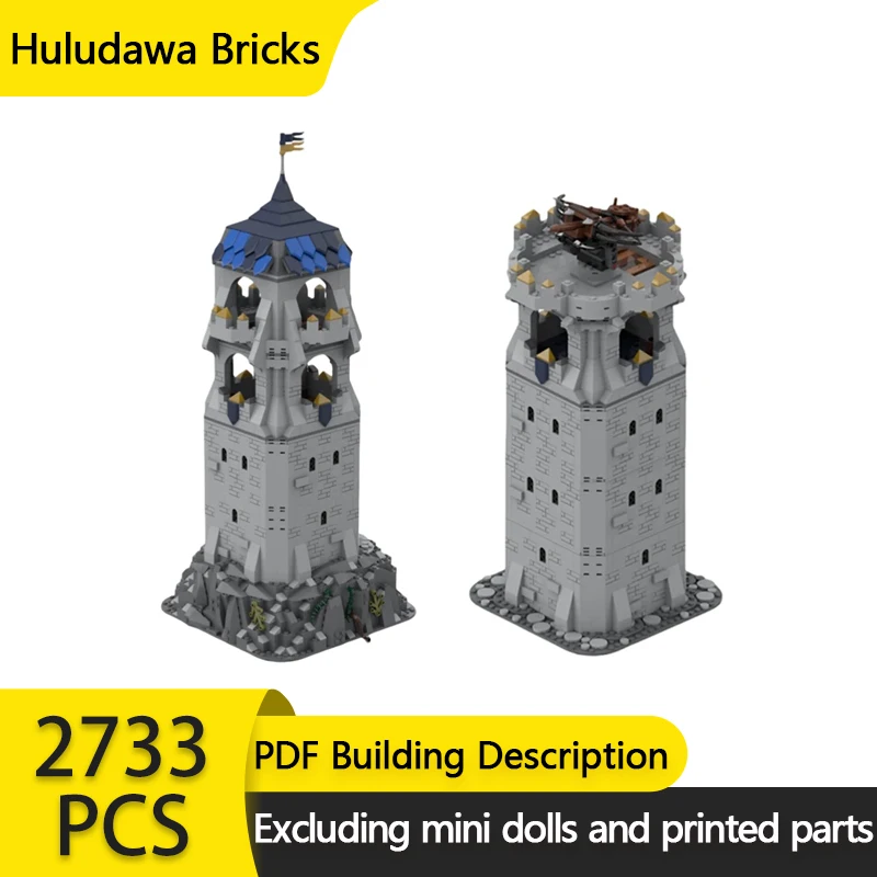 Medieval Castle Model MOC Building Bricks Watchtower Tower Modular Technology Gifts Holiday Assemble Children Toys Suit