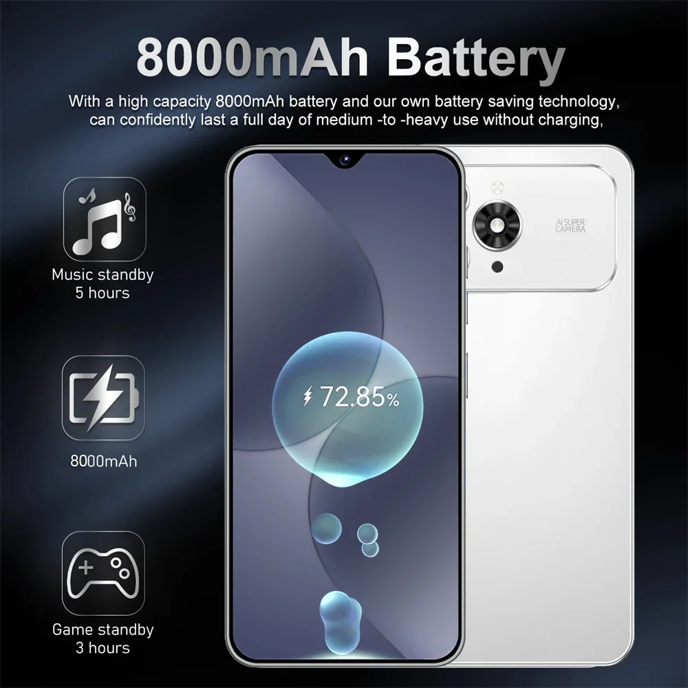 بطارية I17 Pro Max 8000Mah أصلية مطورة ببطاقة مزدوجة 5G أندرويد 15 الإصدار العالمي 22 جيجابايت + 2 تيرا بايت وظيفة التعرف على الوجه