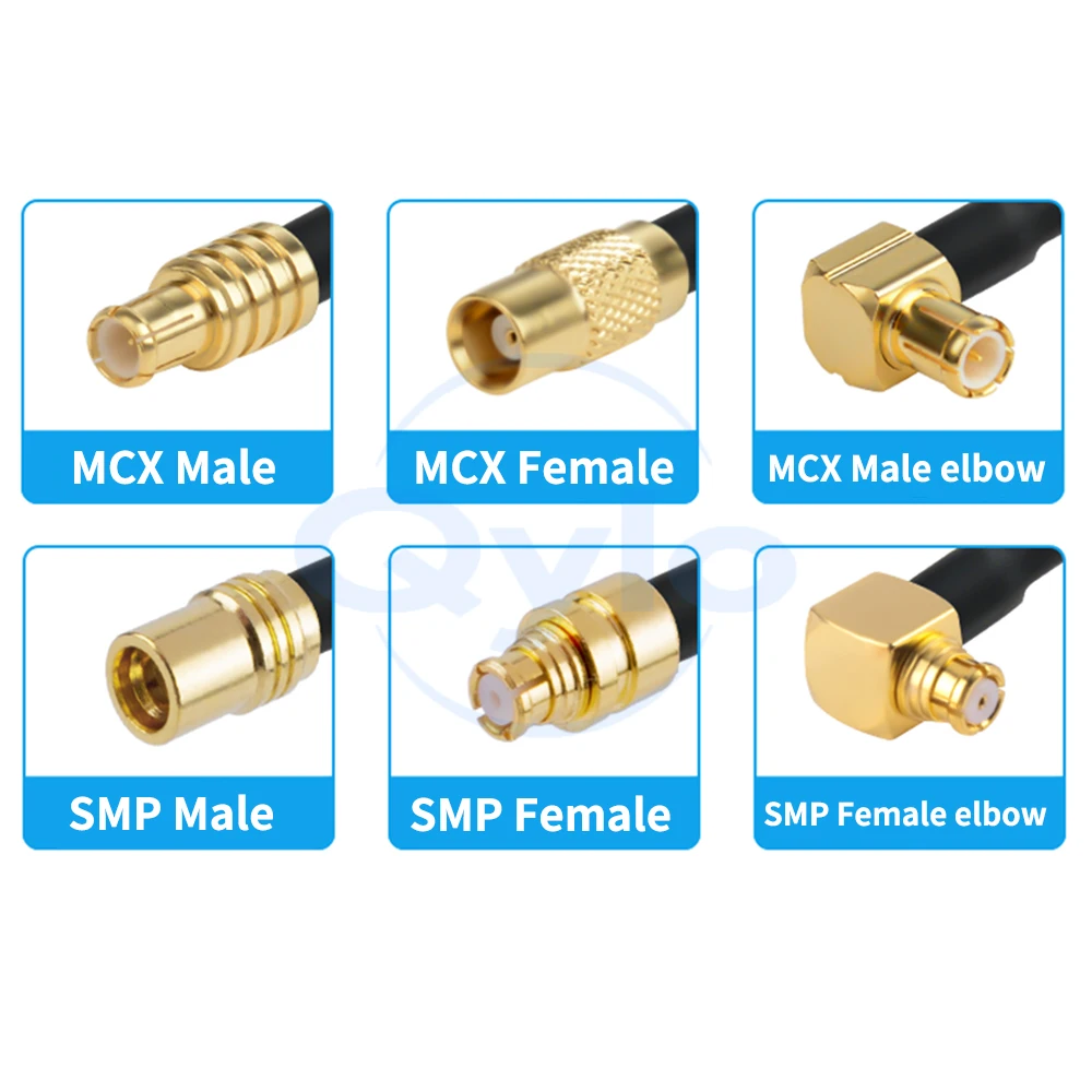MCX to SMP Male/Female Extension Cable Adapter GOP Cable 086/RG405 Semi-Flexible RF Cable MCX to SMP Cable (1 pcs)
