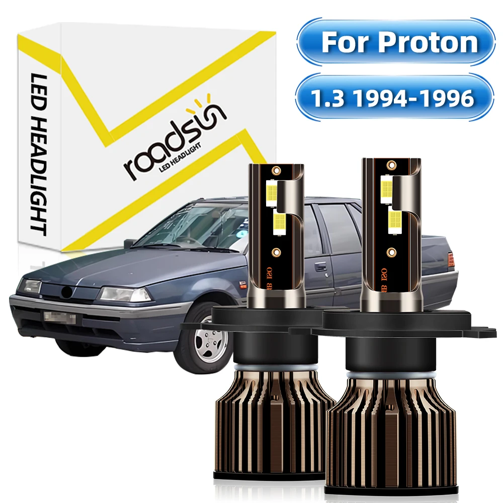 

[Для Proton 1,3 1994-1996] Светодиодные лампы для автомобильных фар H4, фары ближнего и дальнего света, 6000 К, белые, 400% лм, Сверхъяркие, Plug And Play