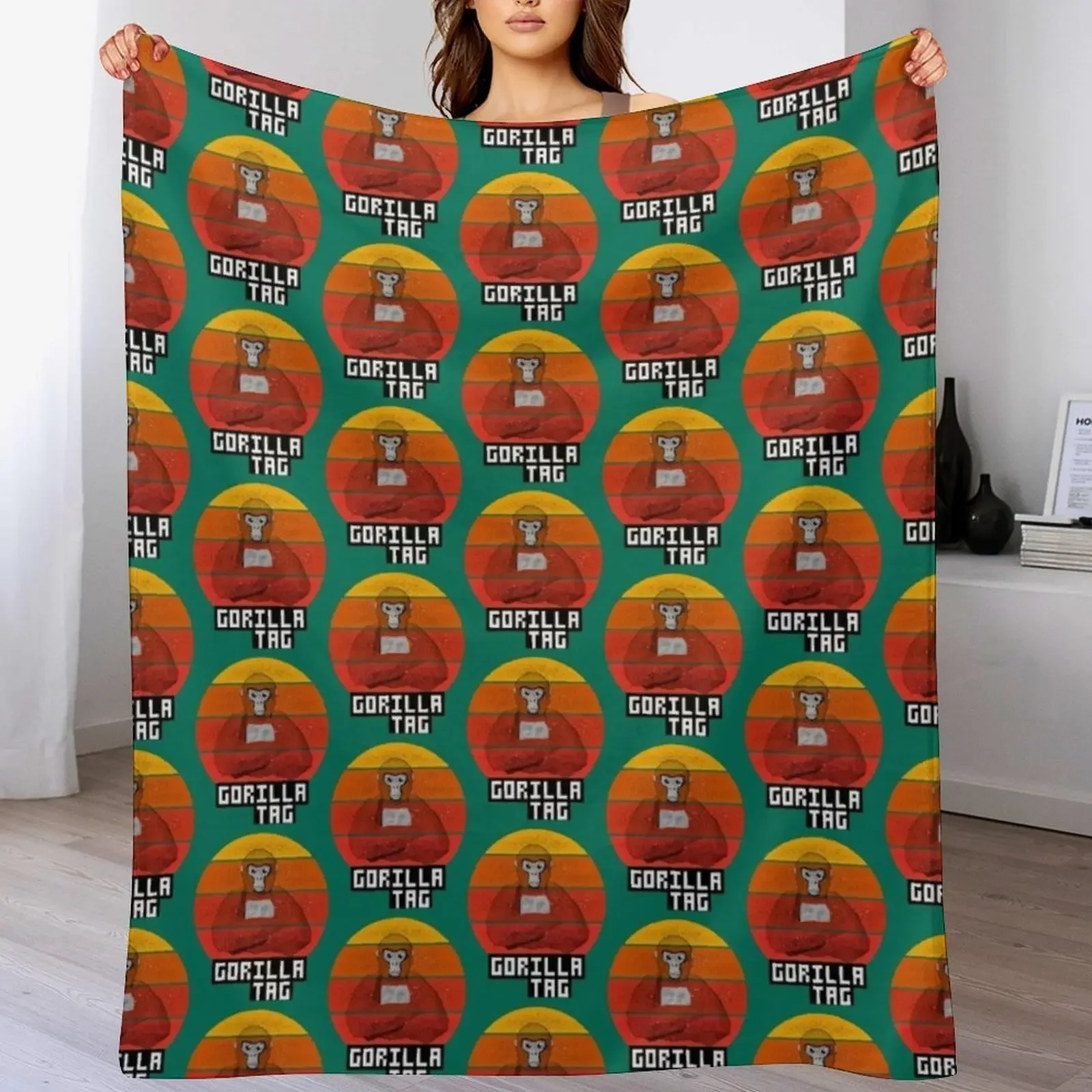 

gorilla tag pfp maker Gorilla Tag vintage Throw Blanket Men's Soft Warm Throw Blanket for Couch
