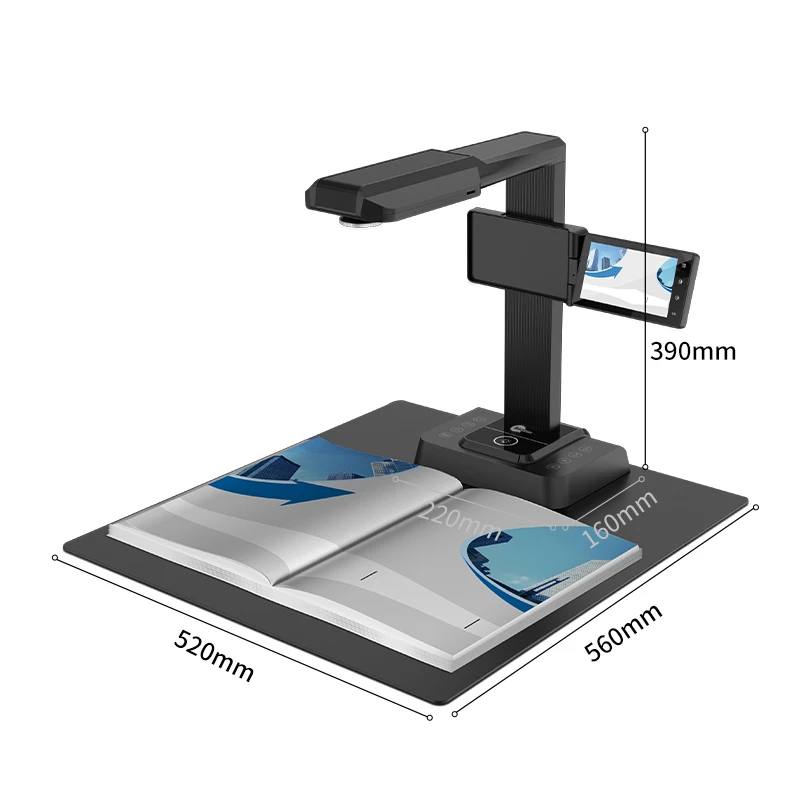 High Resolution A3 20Mp OCR Portable Document Camera Scanner Flatten Fixed Focus Document Camera For School