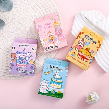 20 pièces Kawaii respirant mignon dessin animé Woundplast extérieur Portable décor pansements adhésifs premiers secours Kit d'urgence pour les enfants