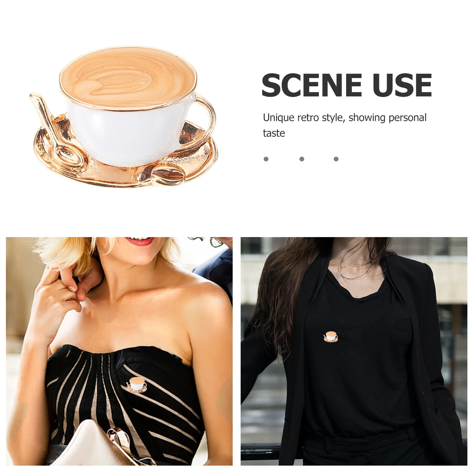 

Coffee Cup Shaped Brooch Cartoon Lapel Pin For Women Stylish Clothing Decor Zinc Alloy Scarf Shawl Clip Fashion Brooch