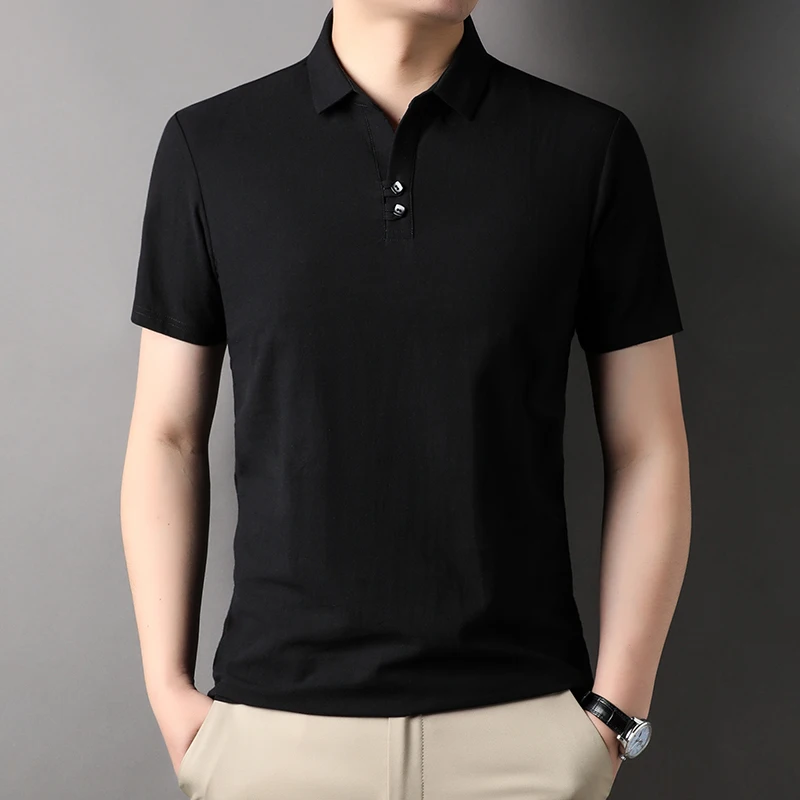 Top Grade 100% Cotton Linen Luxury New 2023 Summer Brand Polo Shirts Slim Men Fashion Short Sleeve Casual Tops Mens Clothing