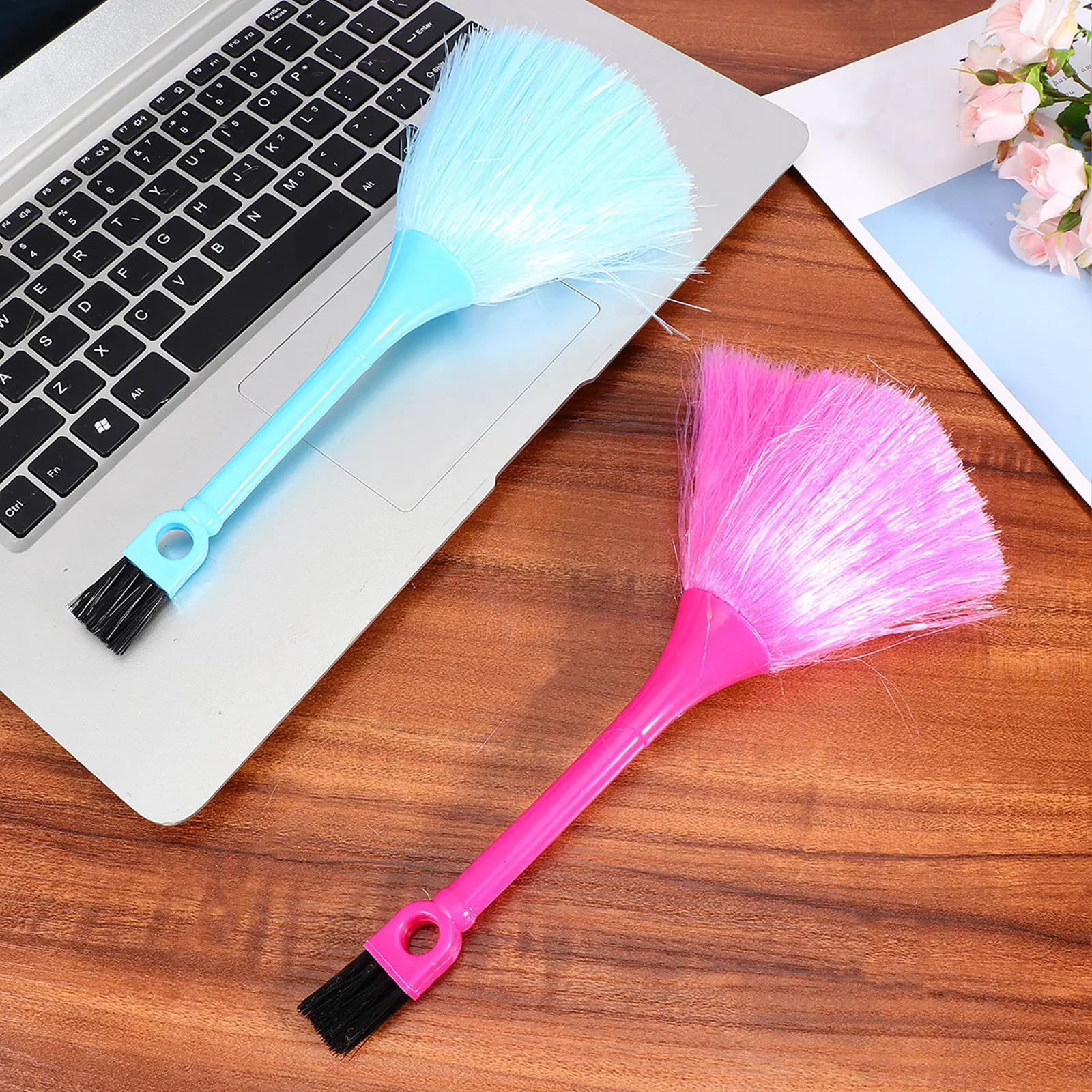 5Pcs Keyboard Cleaning Brush Set Premium Plastic Fiber Double-End Brushes for Home Office Air Conditioner Blades Shutter Dust