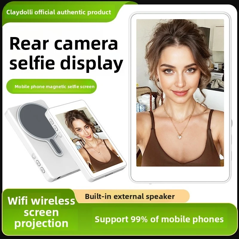 

Wireless Phone Screen Mirroring Device with Selfie Beauty Live Broadcast for Smartphones 1080P HD Display