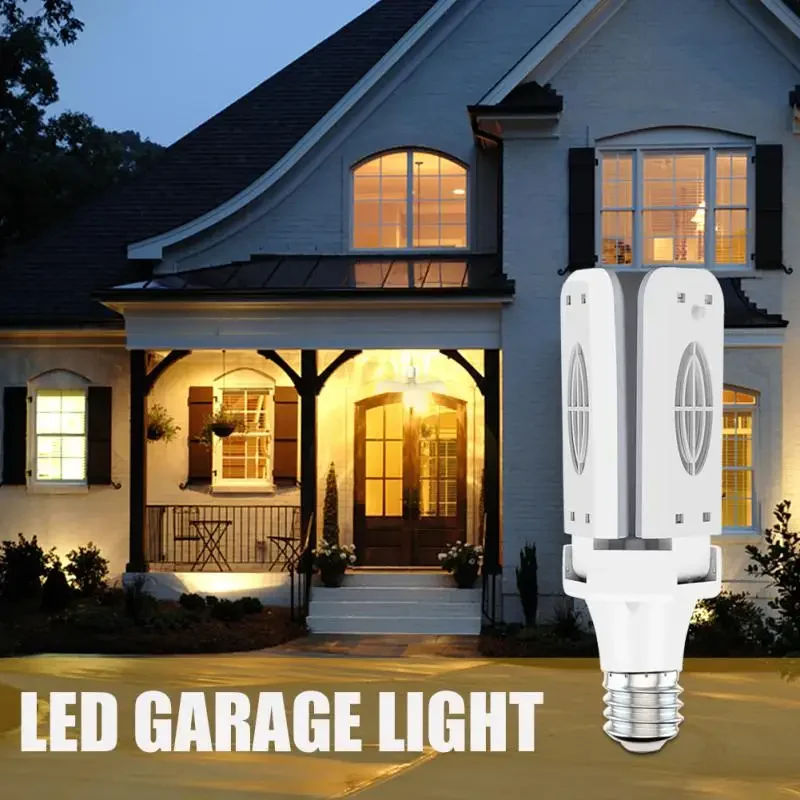 Imagem -05 - Luz de Garagem Dobrável Led para Teto Doméstico E27 85265v Ângulo de Lâmina Luzes Ajustáveis Frio Quente Branco 30006500k