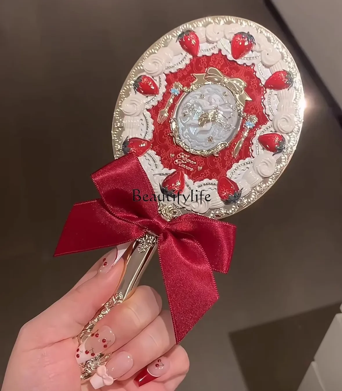 

yj5 [New Product] Huazhi New Product Strawberry Cupid Series Peripheral Handheld Mirror