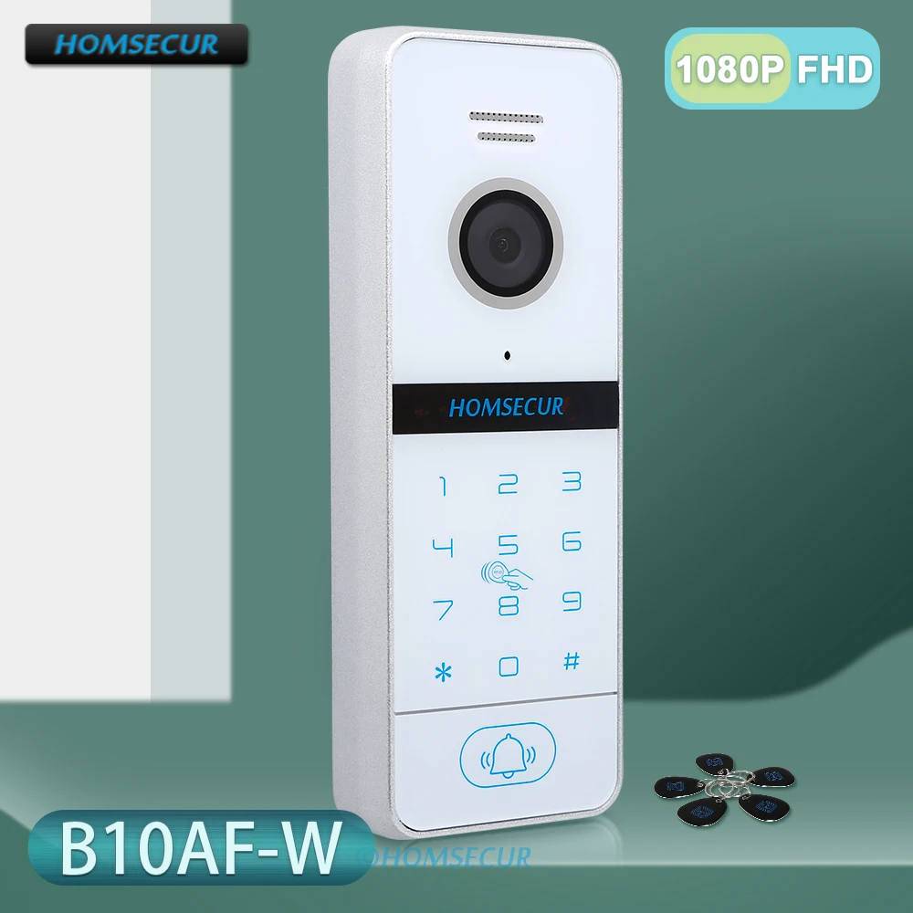 

B10AF-W 4 Wire Waterproof Doorbell Camera Password RFID Access for HOMSECUR WIFI FHD 1080P Video Doorphone Intercom