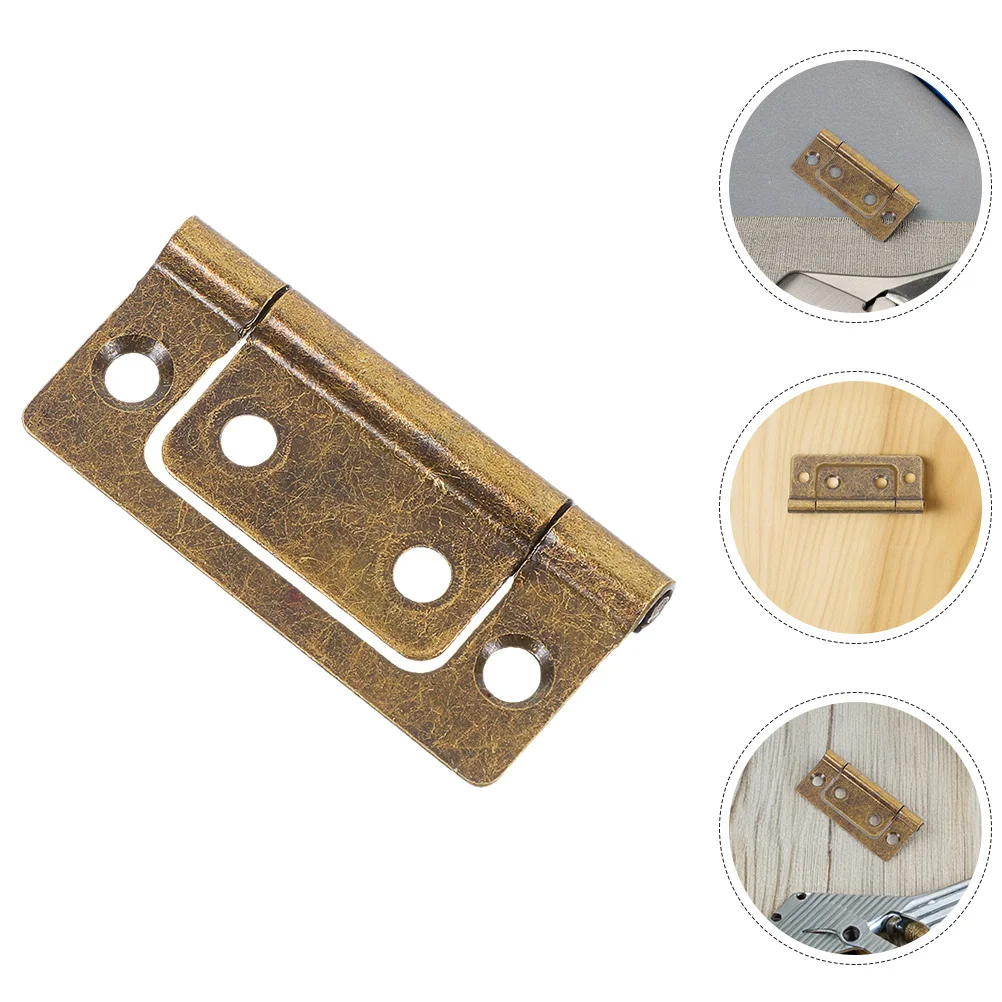 

Flat Cabinet Door Hinges 10 Pcs Iron Furniture Hinges Set for Wardrobe DIY Home Hardware Vintage Decorative Hinges