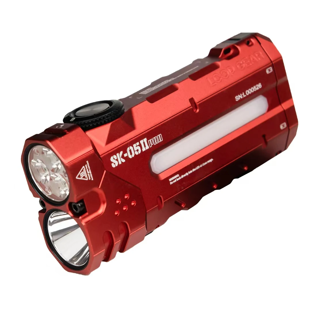 LOOP GEAR SK05 PRO II 2nd Gen Red limited Multi-Light Source EDC Flashlight High Lumen Tactical Pocket Light
