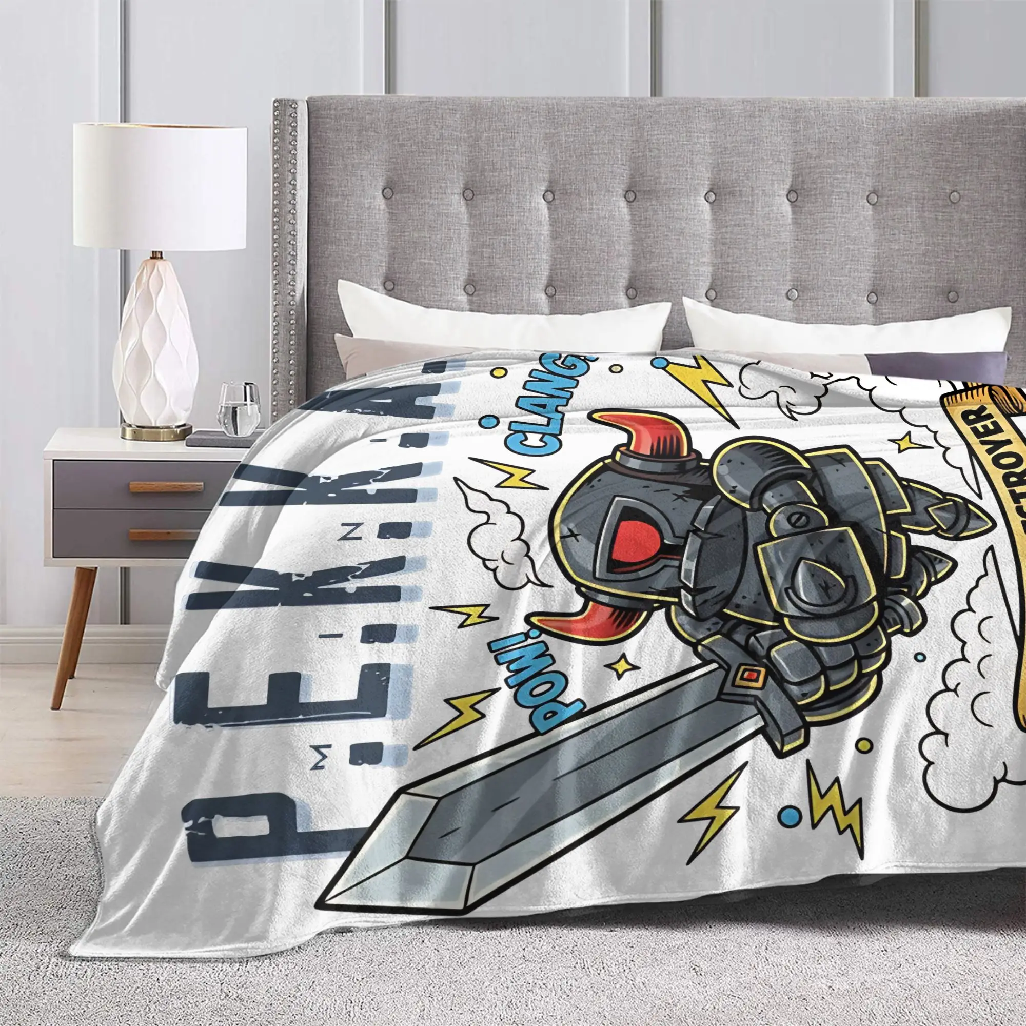 بطانية لعبة Mini Clashes Royaleds بطانية رمي دافئة جديدة من القطيفة لمطعم المنزل في الخريف/الشتاء #3