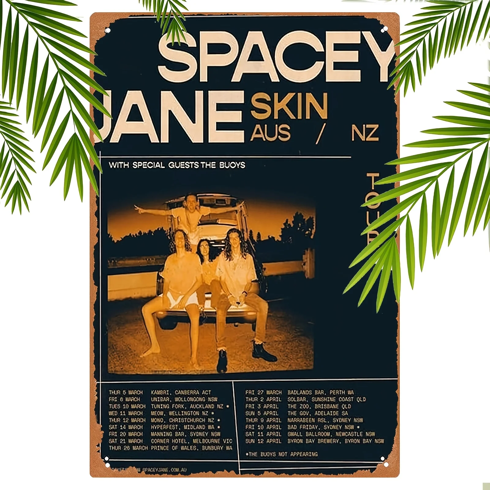 Spacey Jane Poster - Music Poster, Traditional Style Iron Tin Sign,  Wall Hanging Decor for Man Cave, Home Office, Bar - Multipu