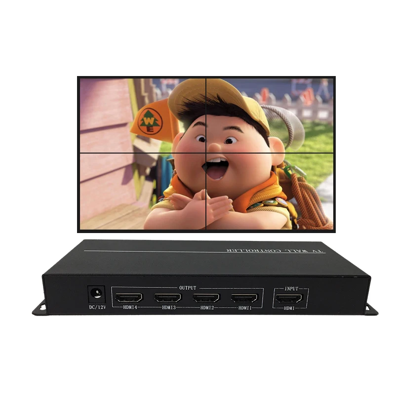 2x2 Video Wall Controller 4 Ways TV Processor Large Screen Splicer 1x2 1x3 1x4 2x1 3x1 4x1 Multi Image Stitching