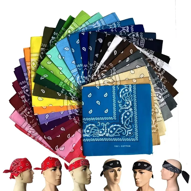 

1/3pcs Ctton bandana hairband cowboy mens biker sports headwear hip hop wrist hairwrap single sided head wrap scarf ﻿