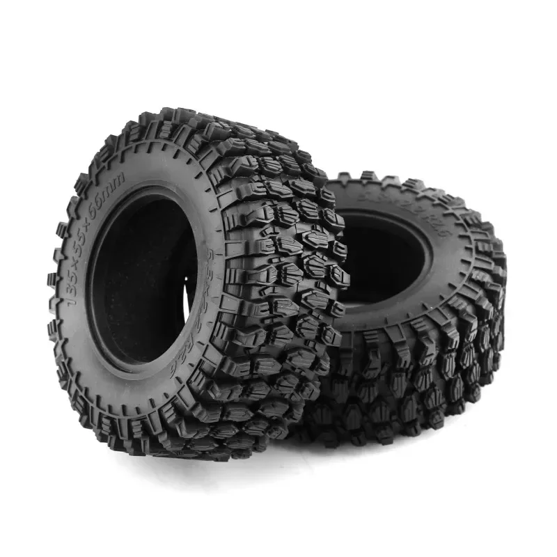 4Pcs 2.6 Inch Metal Beadlock Wheel Rim 135mm Rubber Tire Tyre for 1/10 RC Crawler Car Axial SCX10 Wraith RR10 Capra