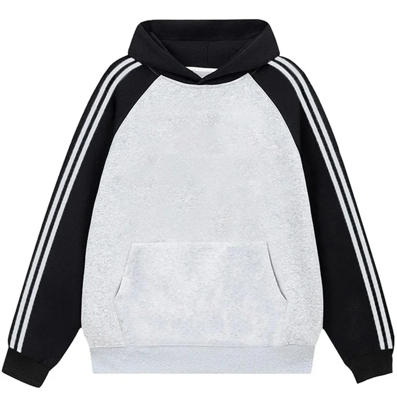 Outono feminino marca de luxo design hoodies topos senhora retalhos listrado pullovers moda feminina manga longa moletom