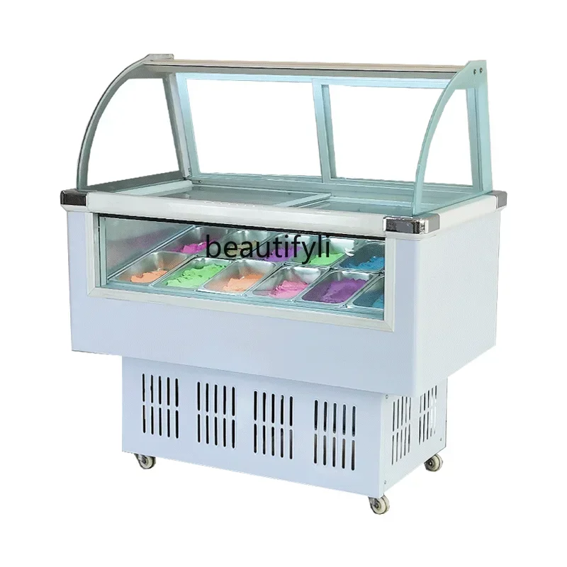 

YH Commercial ice cream display cabinet Thick cut fried yogurt frozen display cabinet Ice cream ice cream freezer