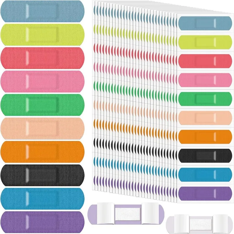 10 pçs doce colorido dos desenhos animados à prova dwaterproof água curativo ferida hemostasia pé ok bandagem bonito bandaids emergência