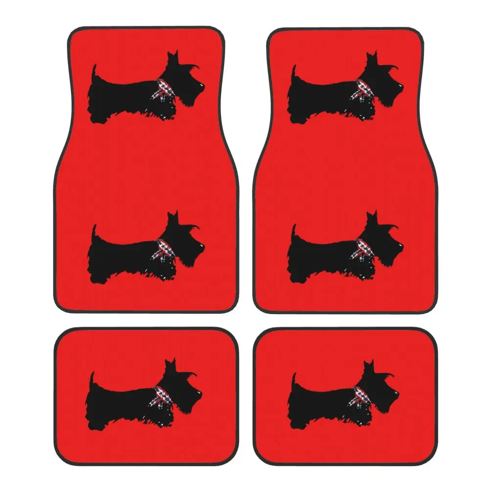 Ms Scotty Dog in Bright Red Car Floor Mat 4PCS Universal Model Anti Fouling and Water Absorbing Car Floor Mat Carpet Anti Slip