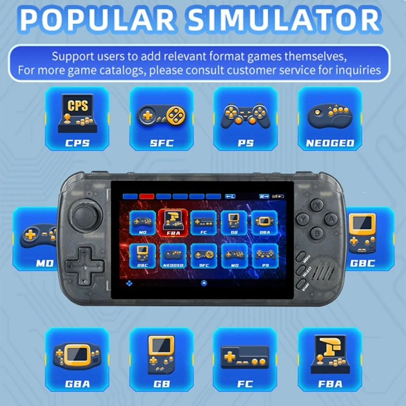 X39pro Retro Video Game Console 64GB 4.5 Inch Screen Support 2-Player Games Handheld Gamepad Children Gifts Easy Install B