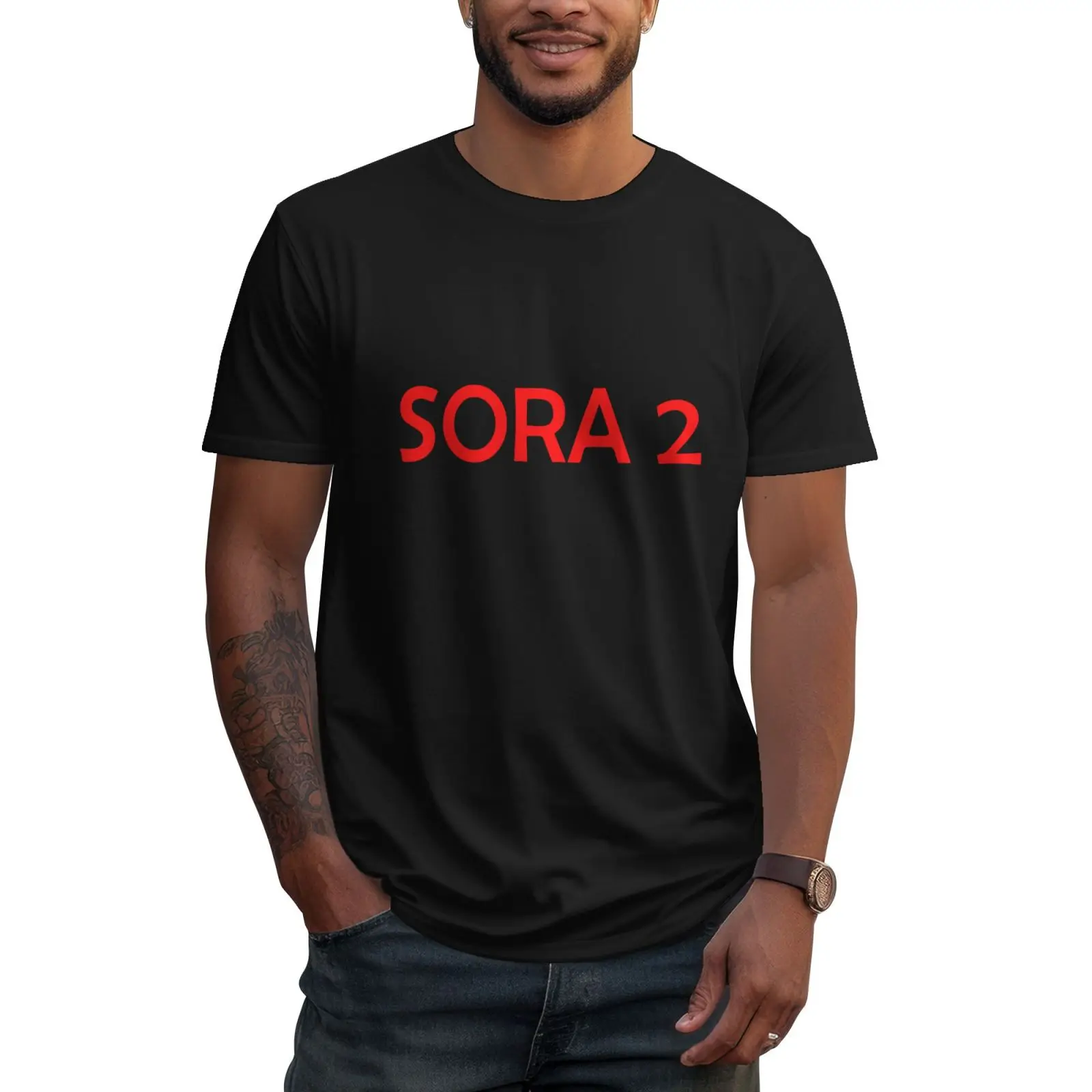 Sora2 طباعة مضحك نمط طباعة الرجال معطف مضحك تي شيرت مطبوع الصيف الفكاهة تي شيرت لينة القطن الشارع تي شيرت #1