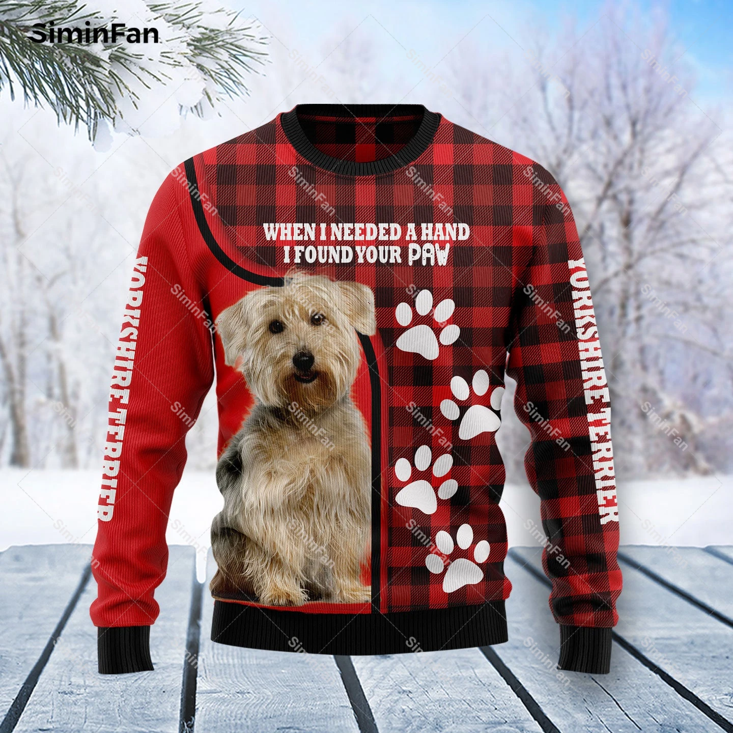 Yorkshire Terrier Christmas Sweater 3D Full Printed Men Pullover Casual Sweatshirt Couple Long Sleeve Shirts Unisex Female Tops