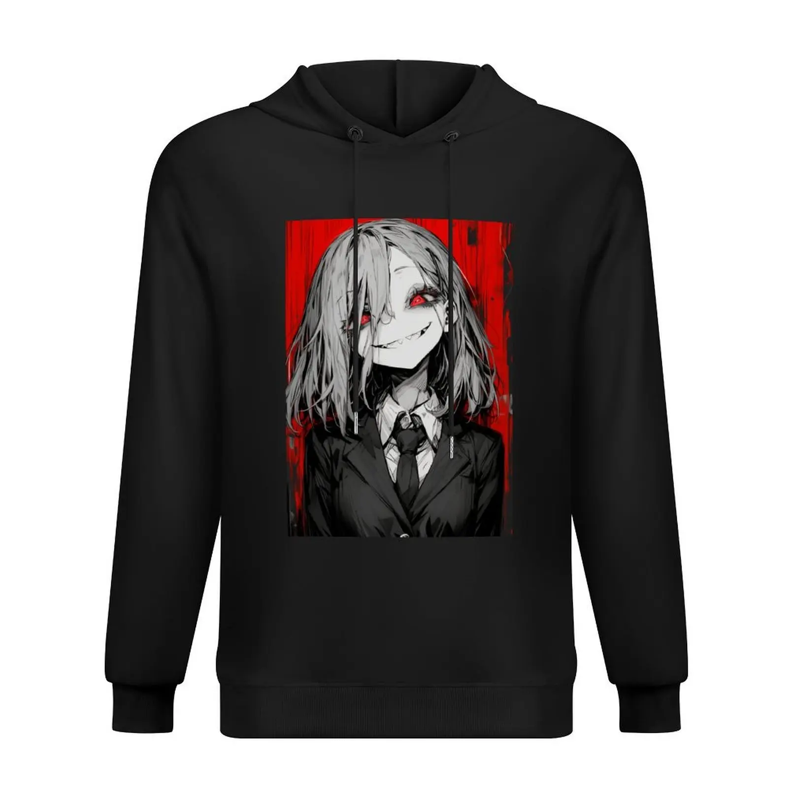 

Жуткая поп-красная светящаяся толстовка с капюшоном, одежда в стиле аниме, осенние новинки, мужская дизайнерская одежда в японском стиле, спортивный костюм для мужчин