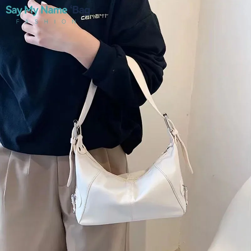 

Underarm Bag Women's Bag Y2K Style Single Shoulder Underarm Stick Bag Leather Zipper Single Minimalist Shoulder Purse
