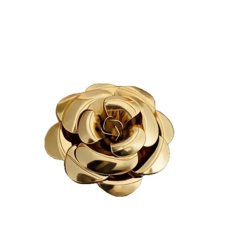 Camellia Flower Scarf Buckle Pin 1Pcs 3D Metal Shawl Fastener Suitable for Hijab Silk Scarf Cape Decoration