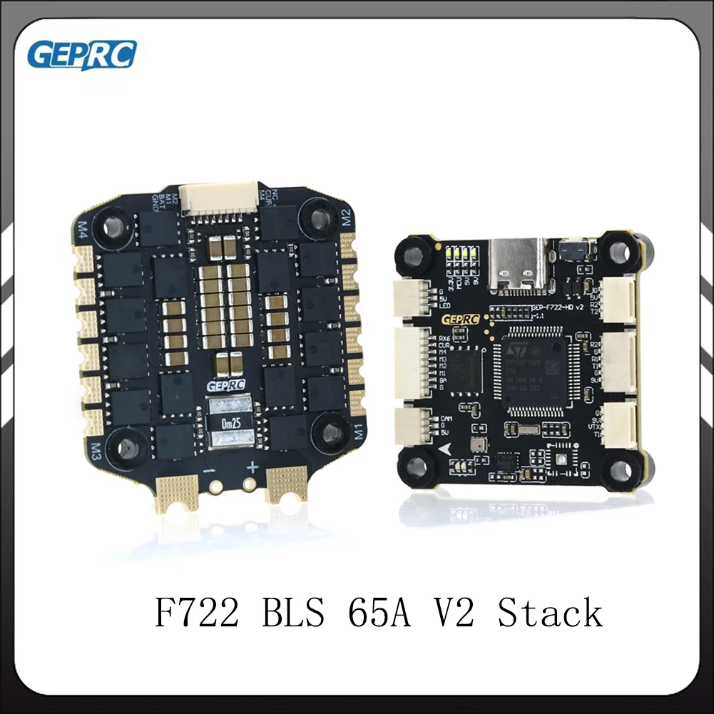 

GEPRC TAKER F722 BT 8Bit 65A Stack GEP-F722-BT-HD V3 FC & BLS 8S 65A 4IN1 ESC For FPV Drone