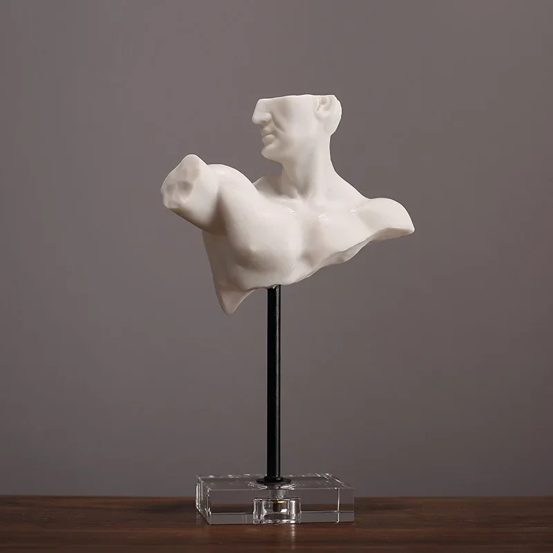 Resin Handicraft Bust Sculpture Roman Figure Sculpture Abstract Body Human Imitation Gypsum Decorative Figurines Home Decor