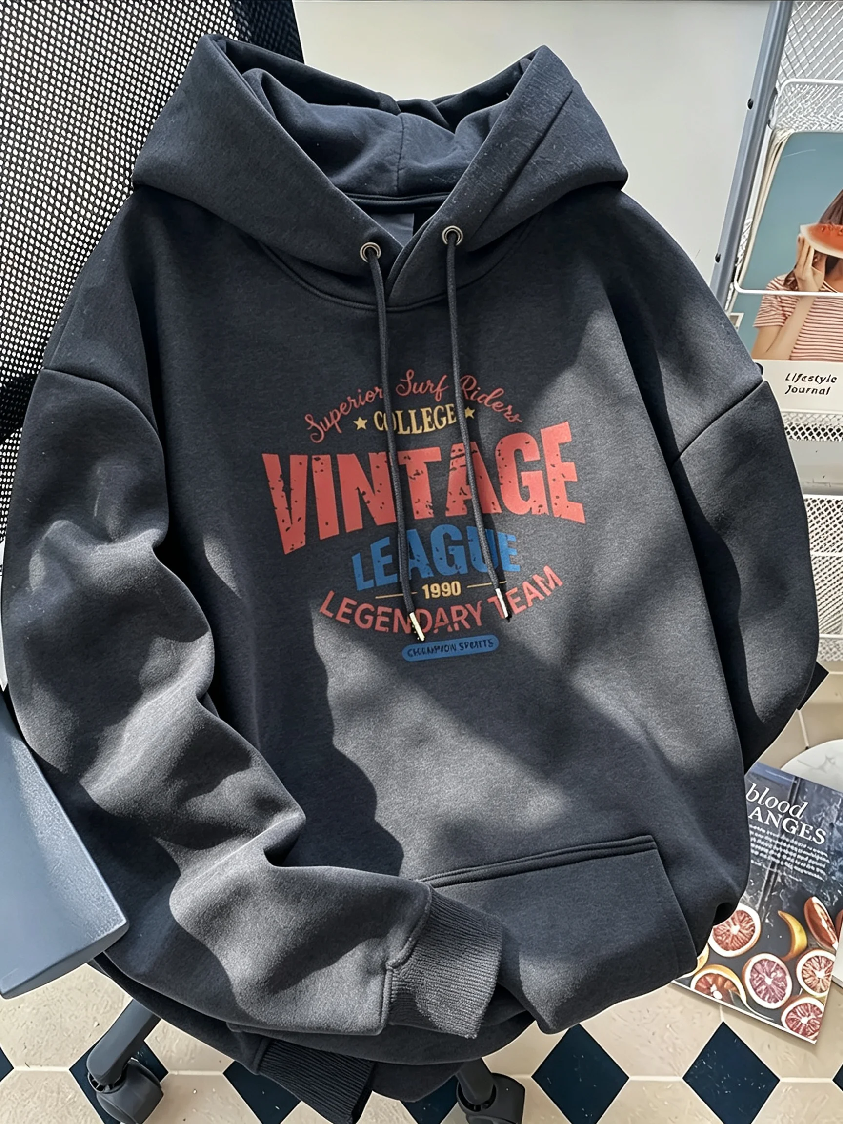 Herbst- und Winter-Kapuzenpullover im koreanischen Stil mit Print, lässig, multifunktional, leicht zu tragen, ideal für den Alltag und den Weg zur Arbeit. – Detail 13