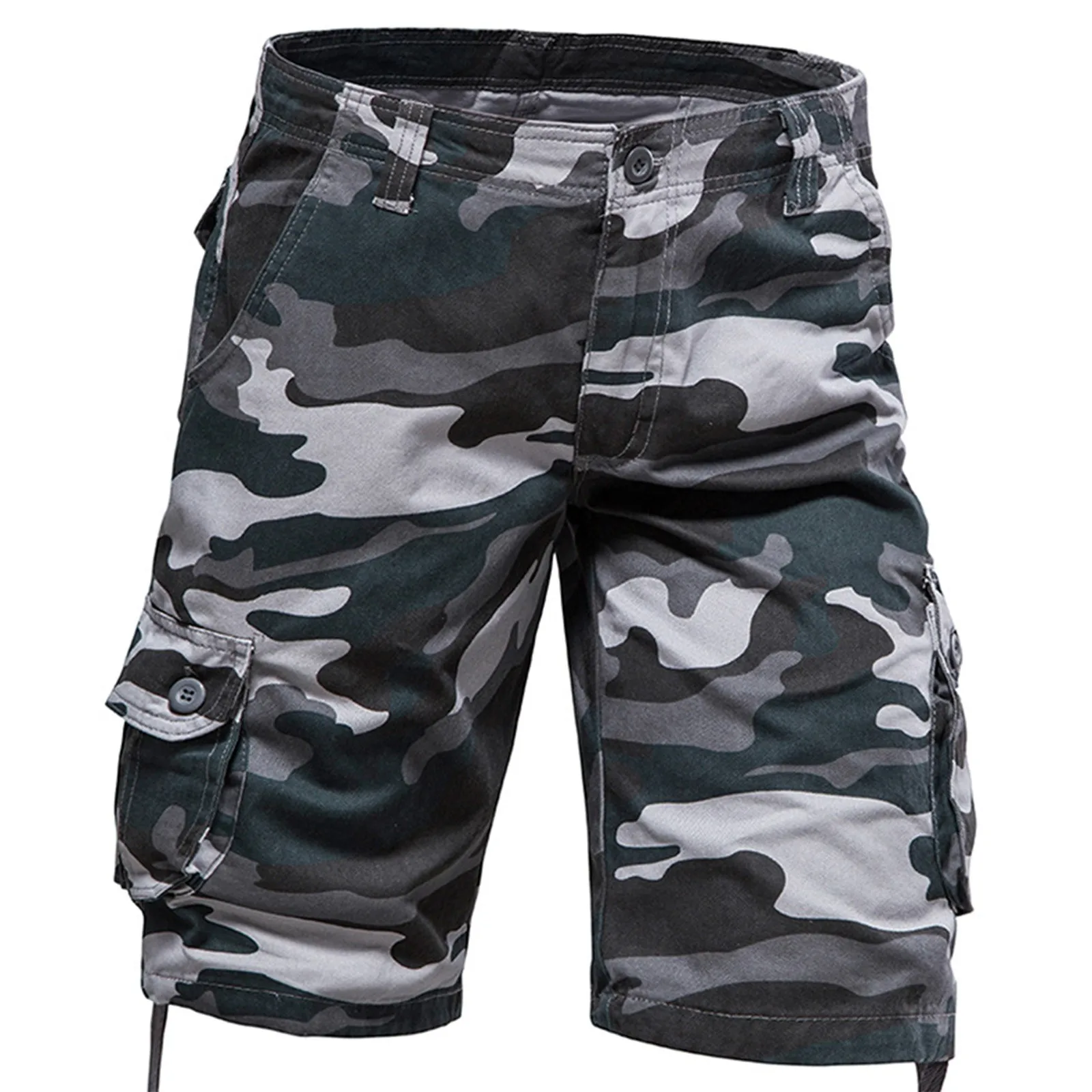 

shorts for men camouflage Cargo Shorts Multi-Pocket Men's short Cargo pants Casual Fashion Solid Color Loose pantalones cortos
