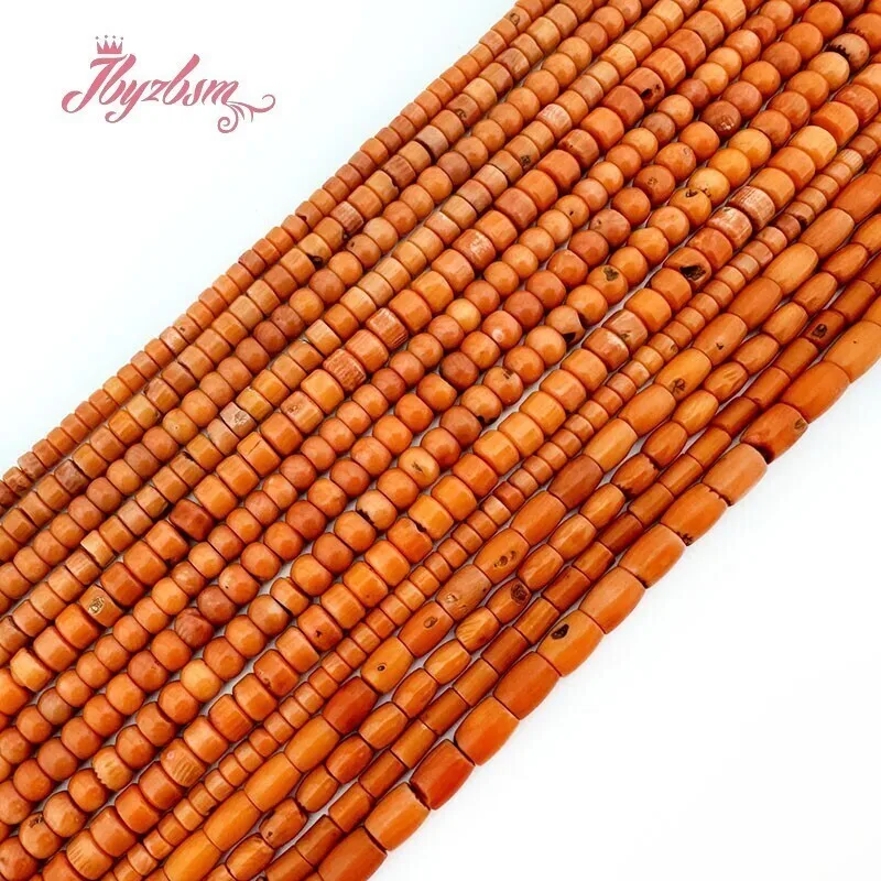 Orange Coral Heishi Column Olivary Natural Stone Spacer Beads 15 Inch for DIY  Charm Needlework Accessories Necklace Bracelet