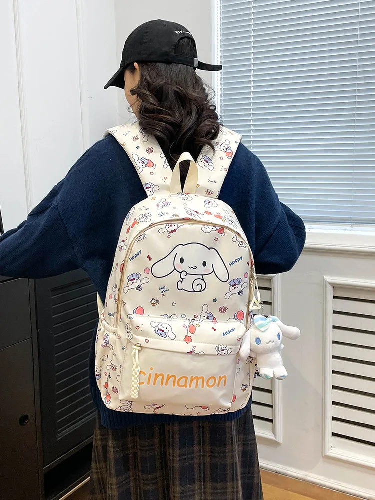 Mochila escolar MINISO de moda, bolso bonito de dibujos animados, bolsa de viaje ligera y duradera para niñas, mochila impermeable para niños