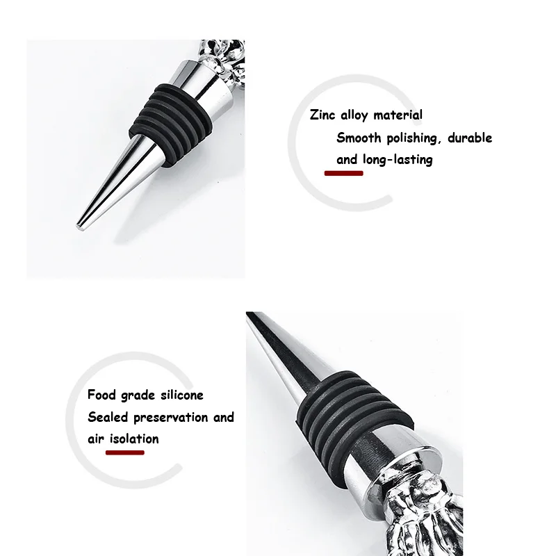DEOUNY Halloween Skeleton Wine Stopper Metal Hand Sealed Bottle Stopper Creative Preservation Red Wine Stopper